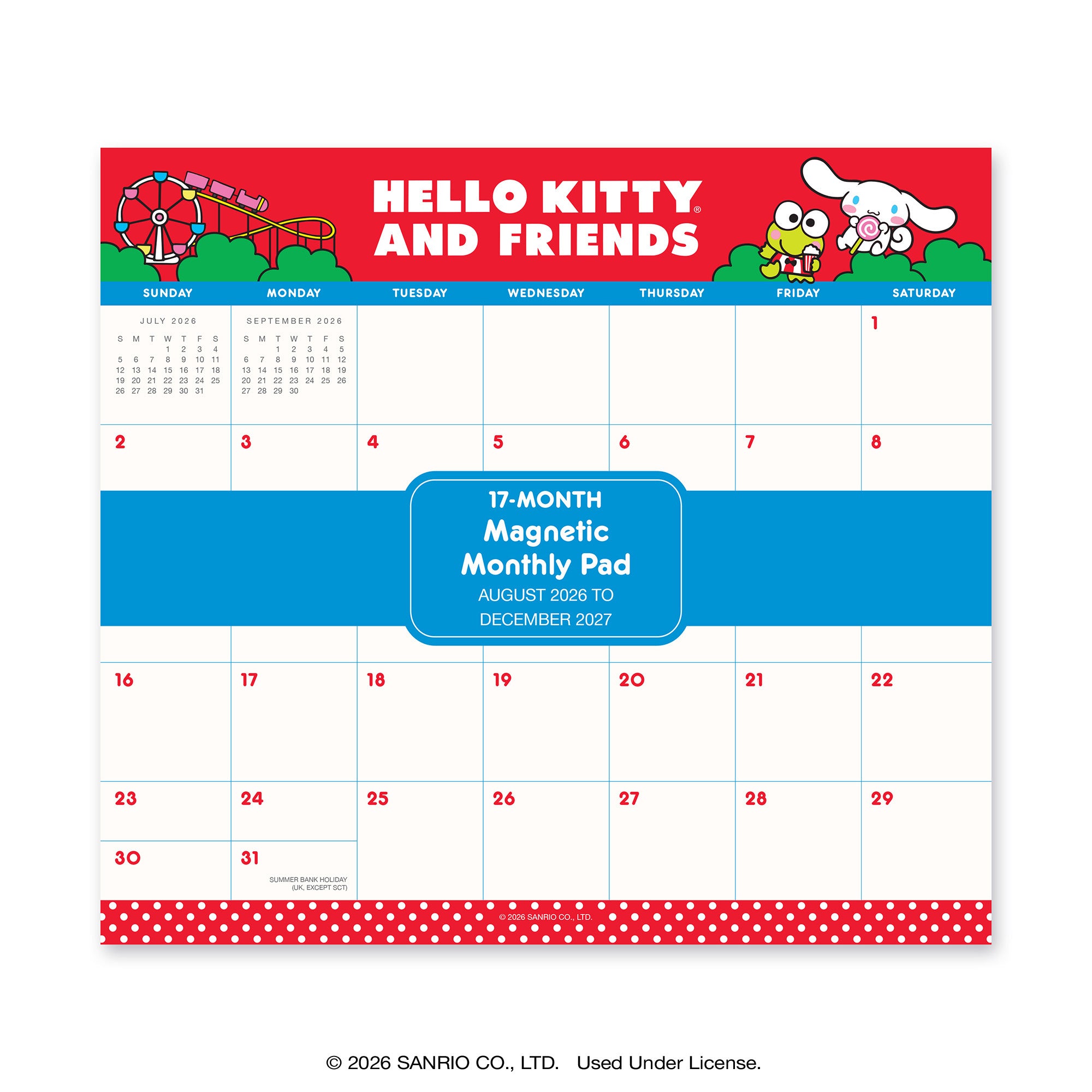 2027 Hello Kitty&reg; and Friends Retro Magnetic Monthly Pad