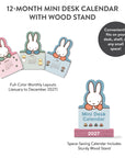 2027 Miffy A Year in Color Mini Desk Calendar with Wood Stand