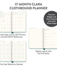 2027 Cascading Plumes Clara Clothbound Planner