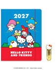 2027 Hello Kitty and Friends Retro Just Right Monthly Planner with Enamel Charm Bookmark