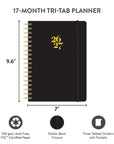 2027 Black Tri-Tab Planner