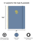 2027 Blue Gray Tri-Tab Planner