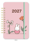 2027 Miffy Flowers Pink Miffy 12 Month Do It All Planner