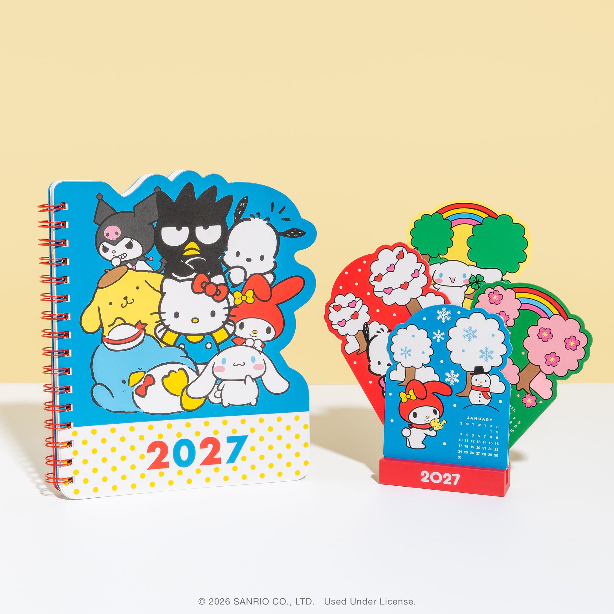 2027 Hello Kitty® and Friends Retro Mini Desk Calendar with Wood