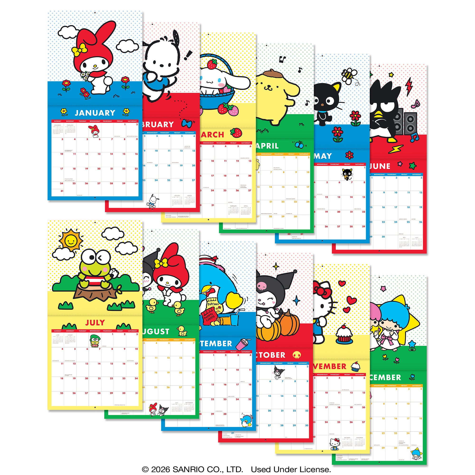 2027 Hello Kitty® and Friends Retro 12" x 12" Wall Calendar