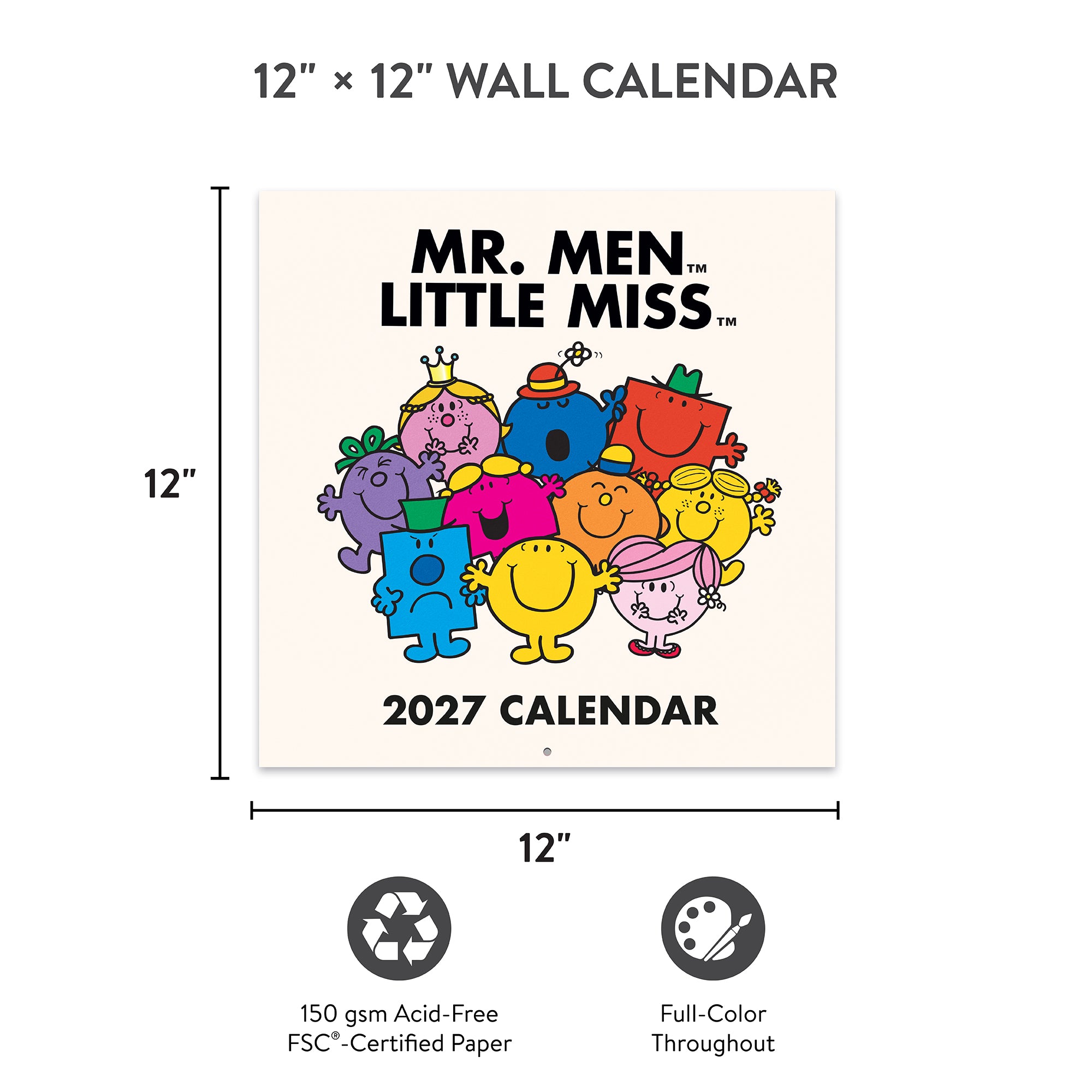 2027 Mr. Men Little Miss 12" x 12" Wall Calendar