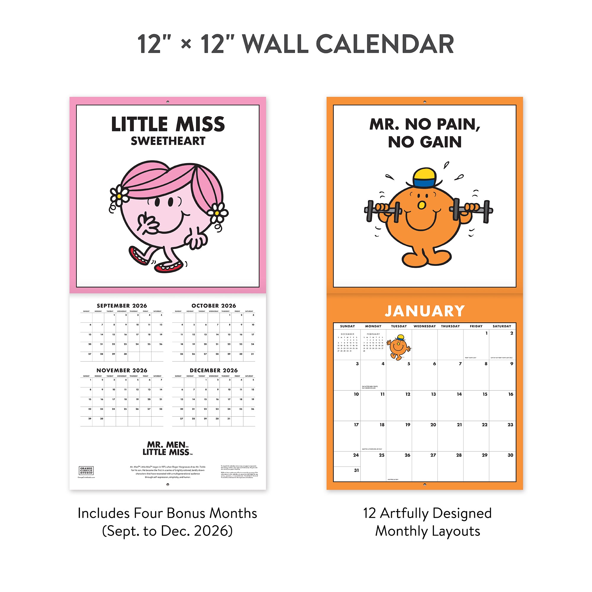 2027 Mr. Men Little Miss 12" x 12" Wall Calendar