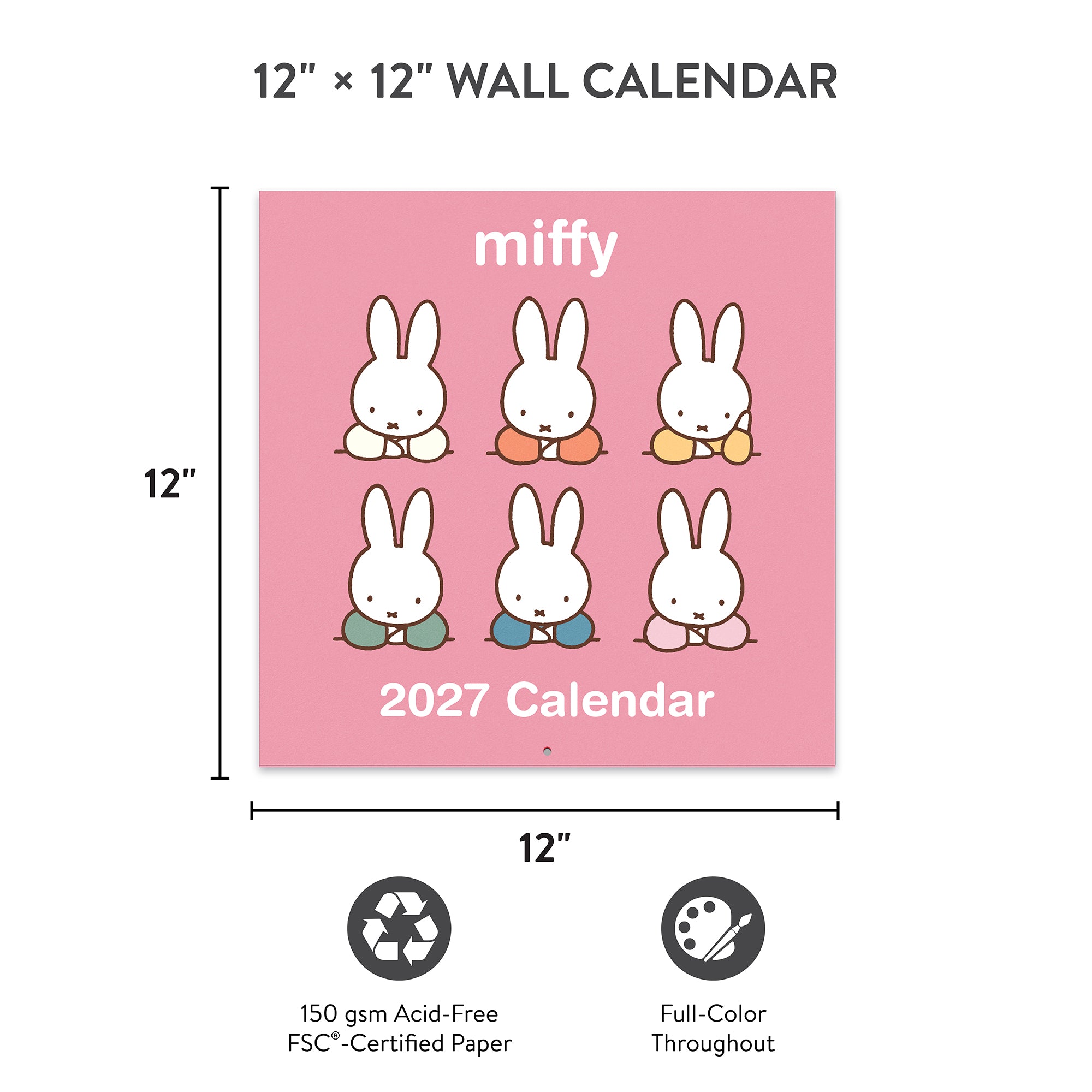2027 Miffy A Year in Color 12" x 12" Wall Calendar