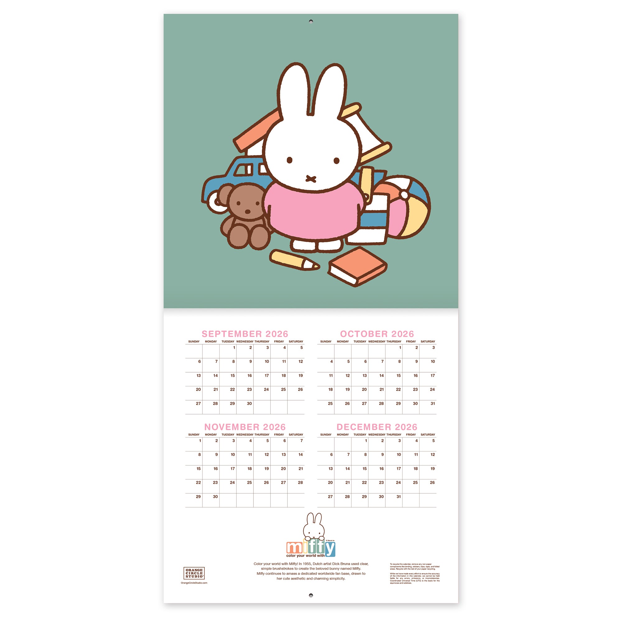 2027 Miffy A Year in Color 12" x 12" Wall Calendar