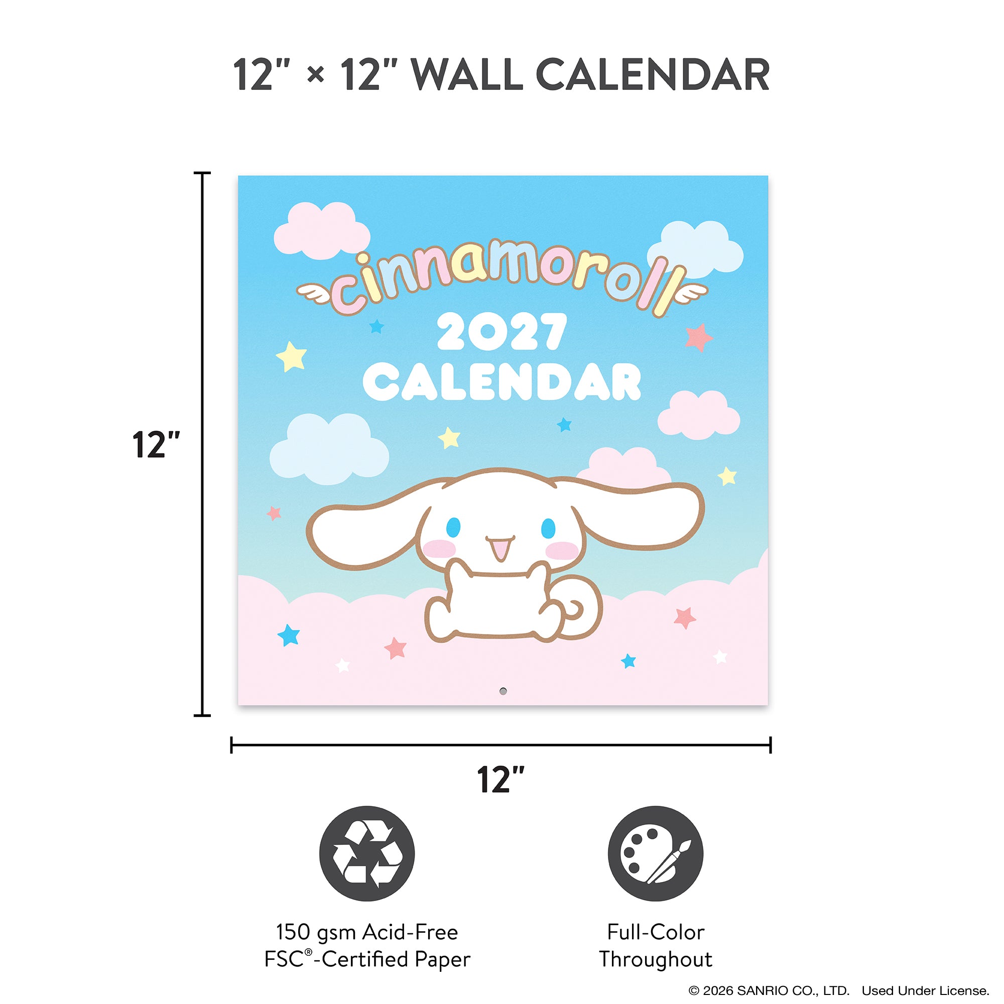 2027 Cinnamoroll™ 12" x 12" Wall Calendar