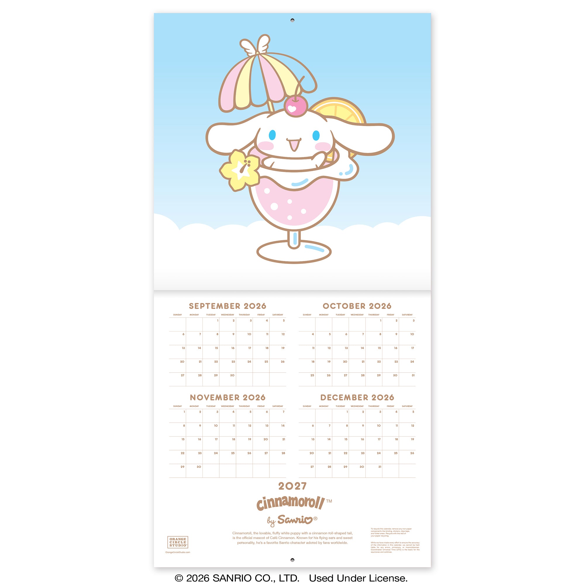 2027 Cinnamoroll™ 12" x 12" Wall Calendar