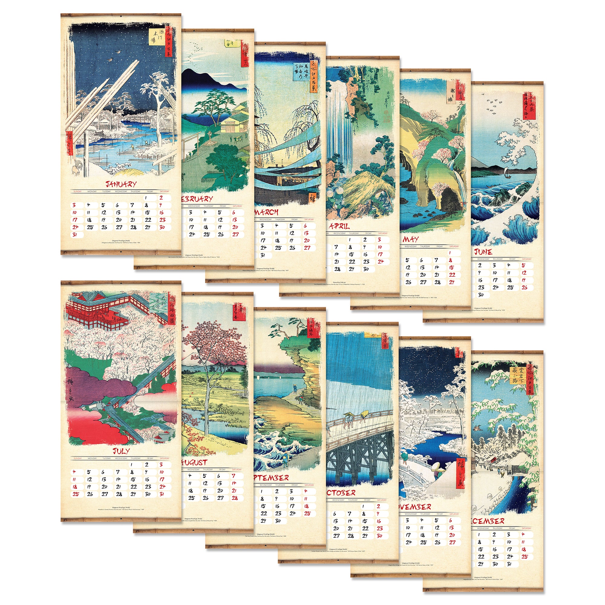 2027 Japanese Woodblocks 7" x 7" Wall Calendar