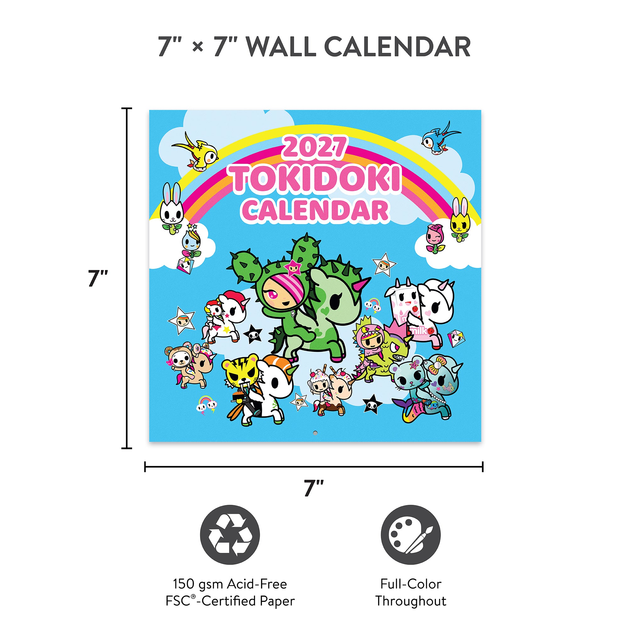 2027 tokidoki™ 7" x 7" Wall Calendar