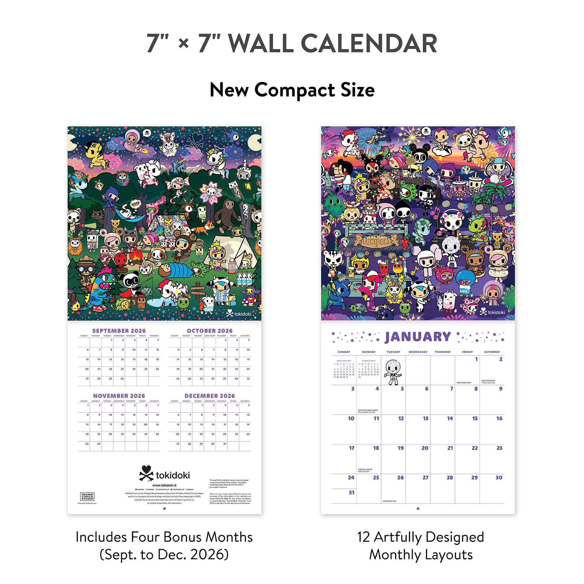 2027 tokidoki™ 7" x 7" Wall Calendar