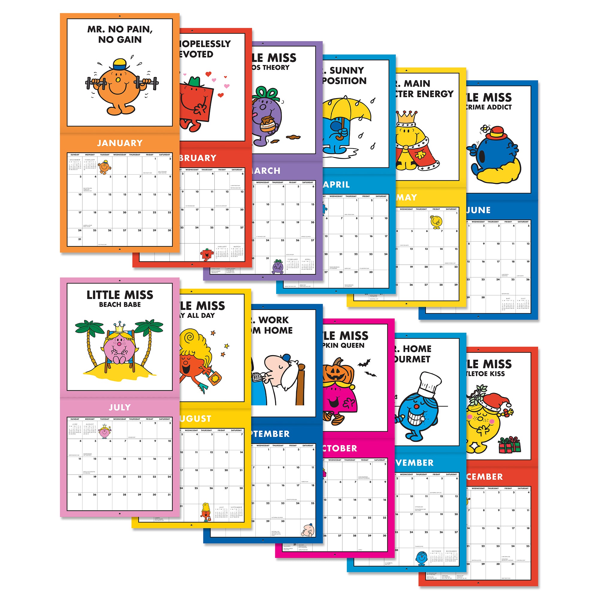2027 Mr. Men Little Miss 7" x 7" Wall Calendar