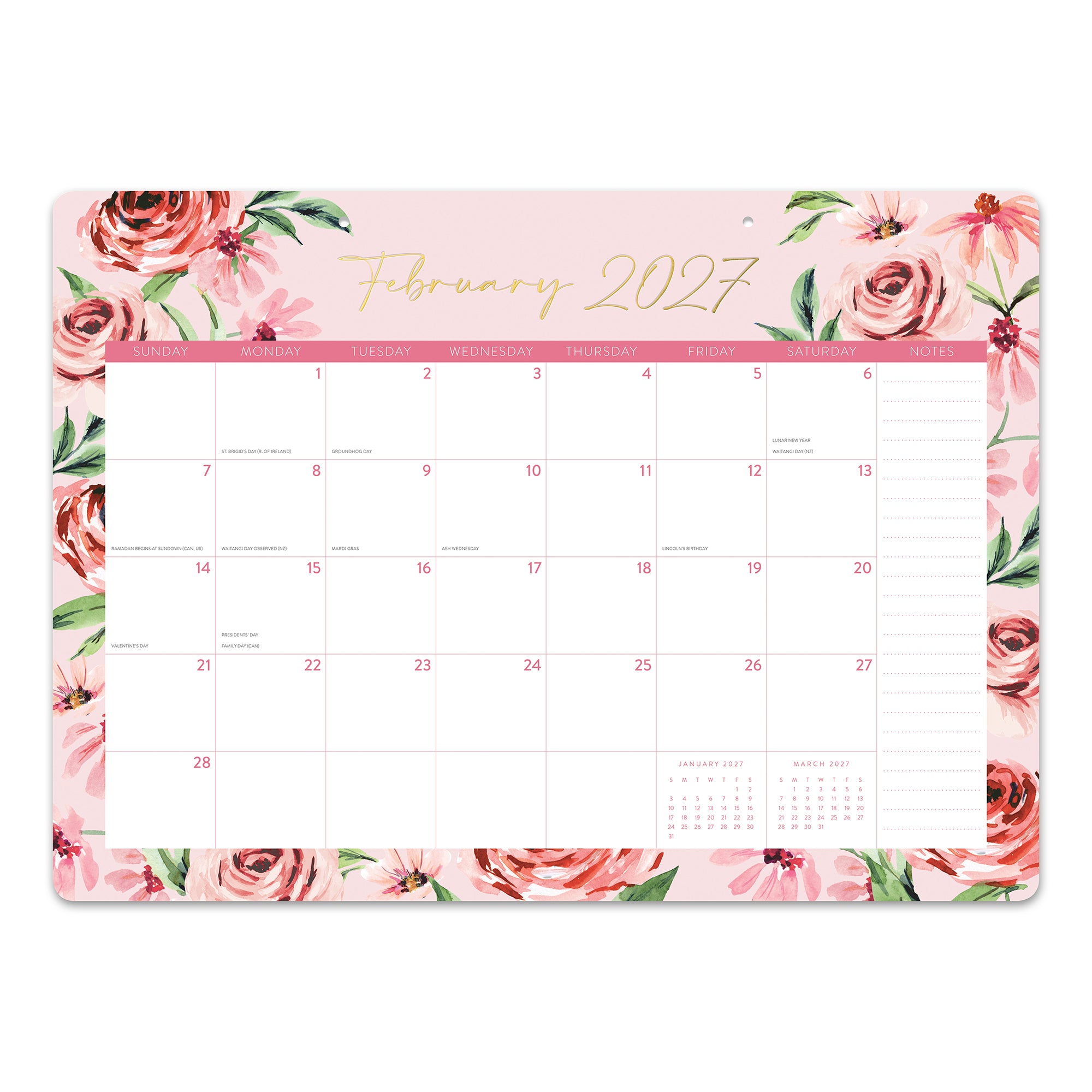 2027 Bella Flora Decorative Desk Blotter