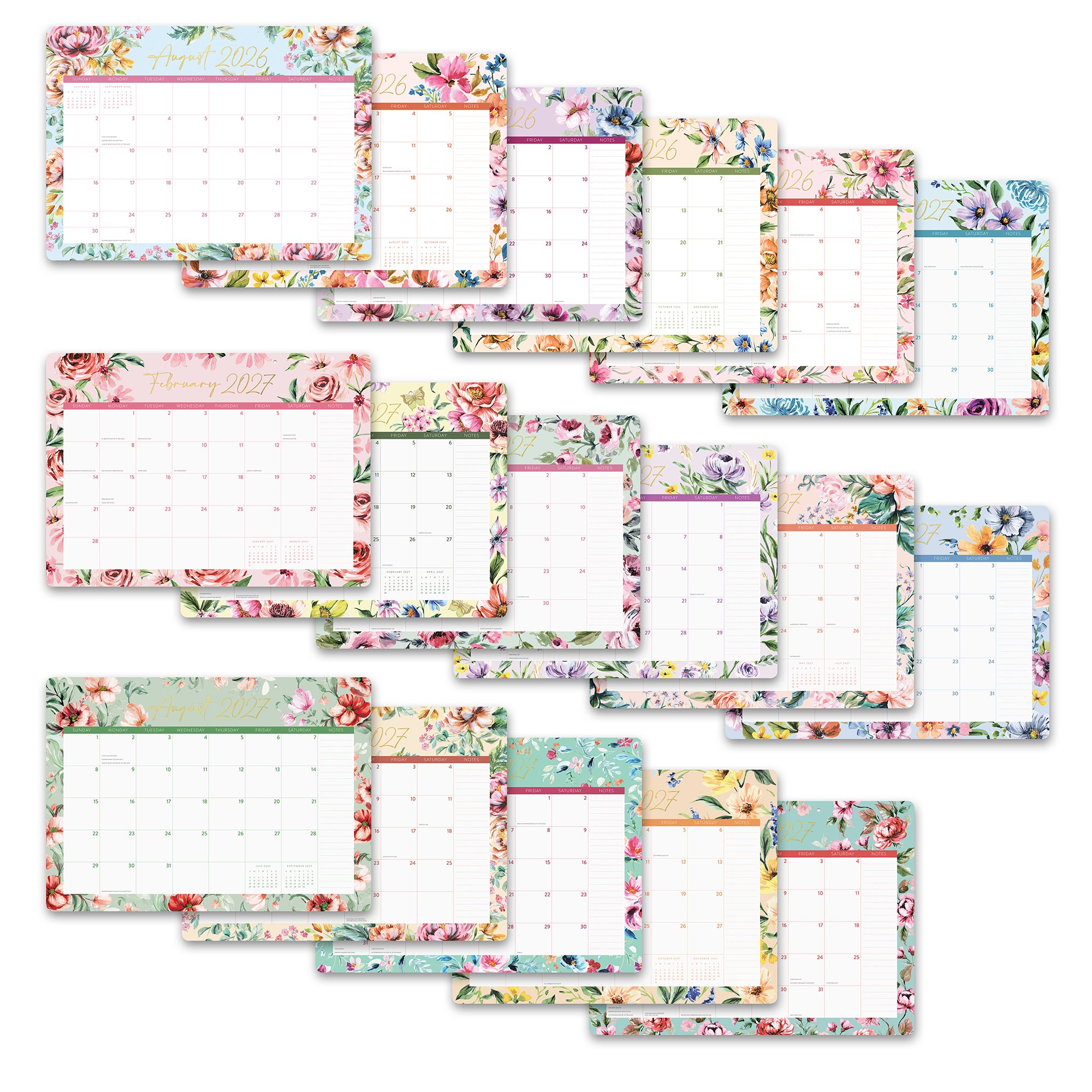 2027 Bella Flora Decorative Desk Blotter