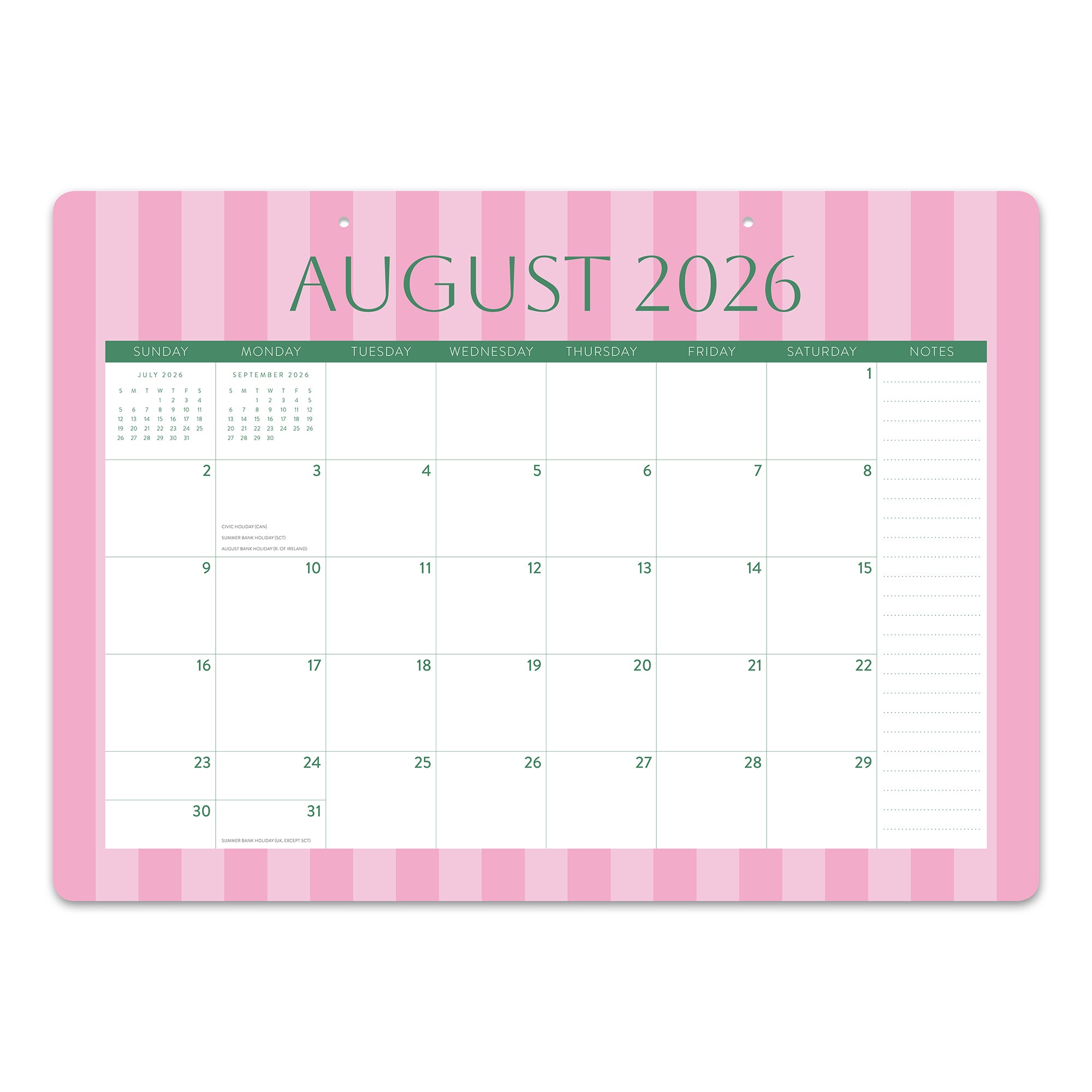 2027 Cabana Stripes Decorative Desk Blotter