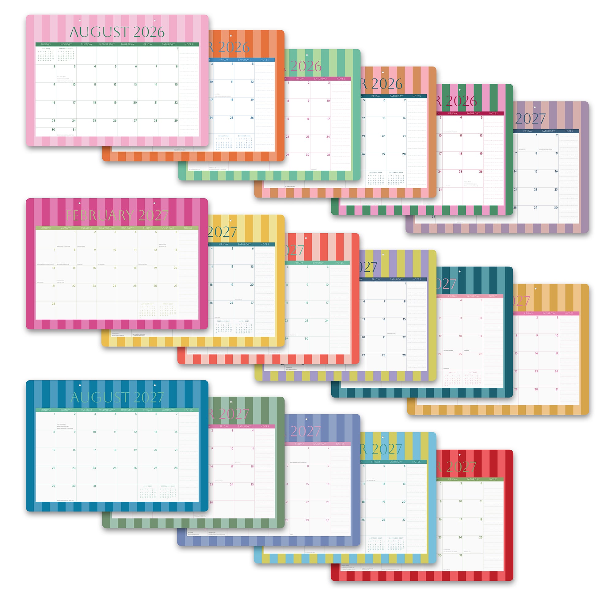 2027 Cabana Stripes Decorative Desk Blotter
