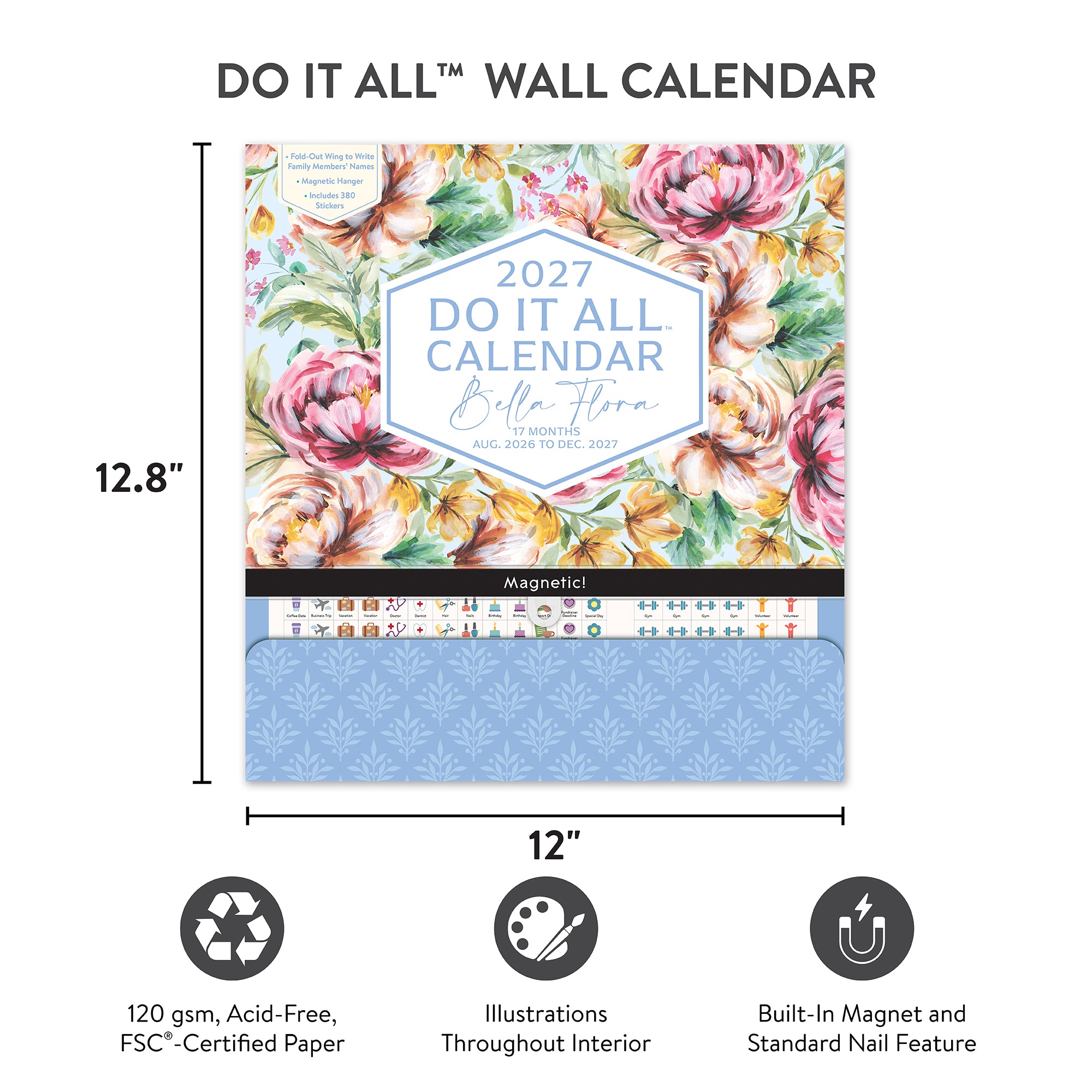 2027 Bella Flora Do It All™ Wall Calendar – Orange Circle Studio