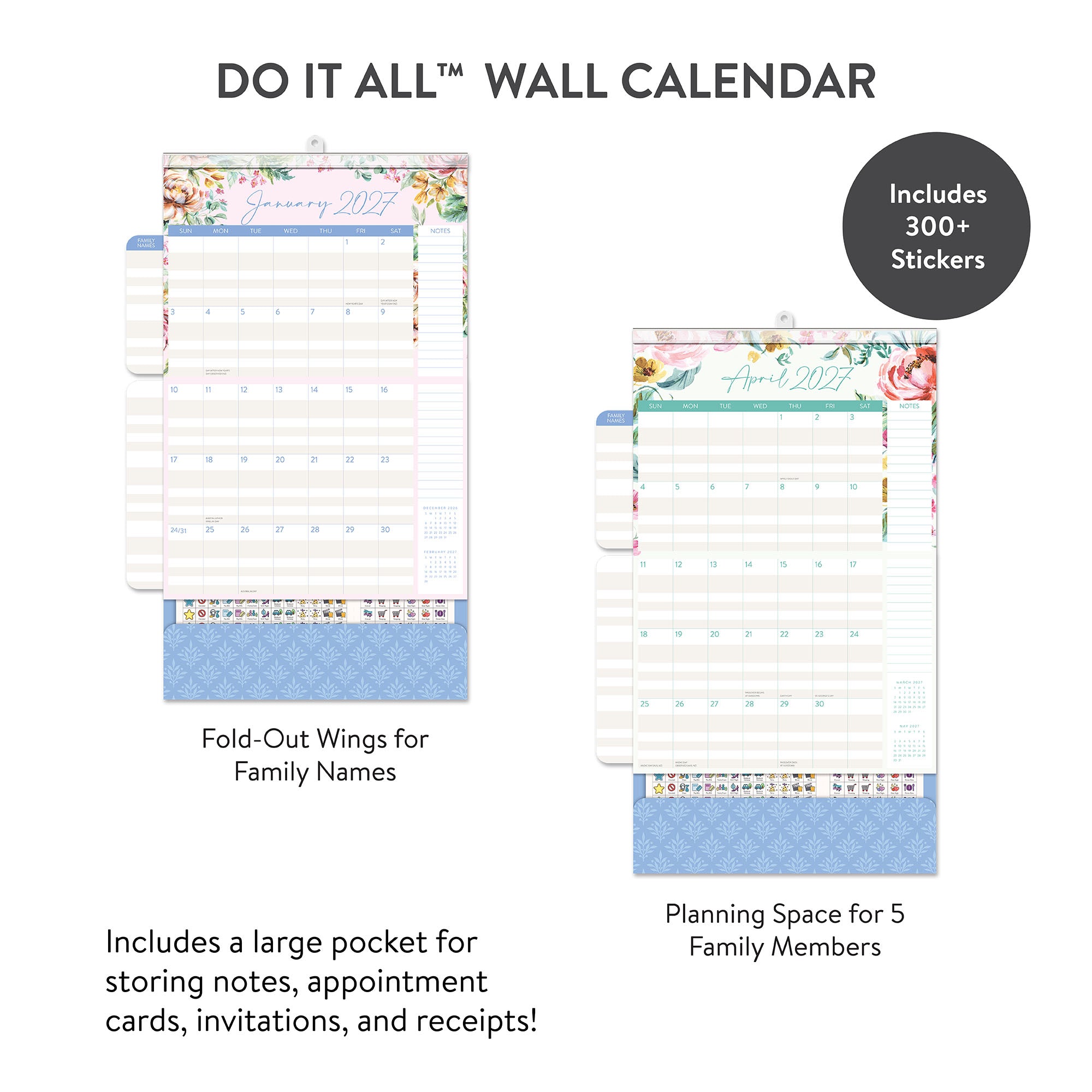 2027 Bella Flora Do It All™ Wall Calendar – Orange Circle Studio