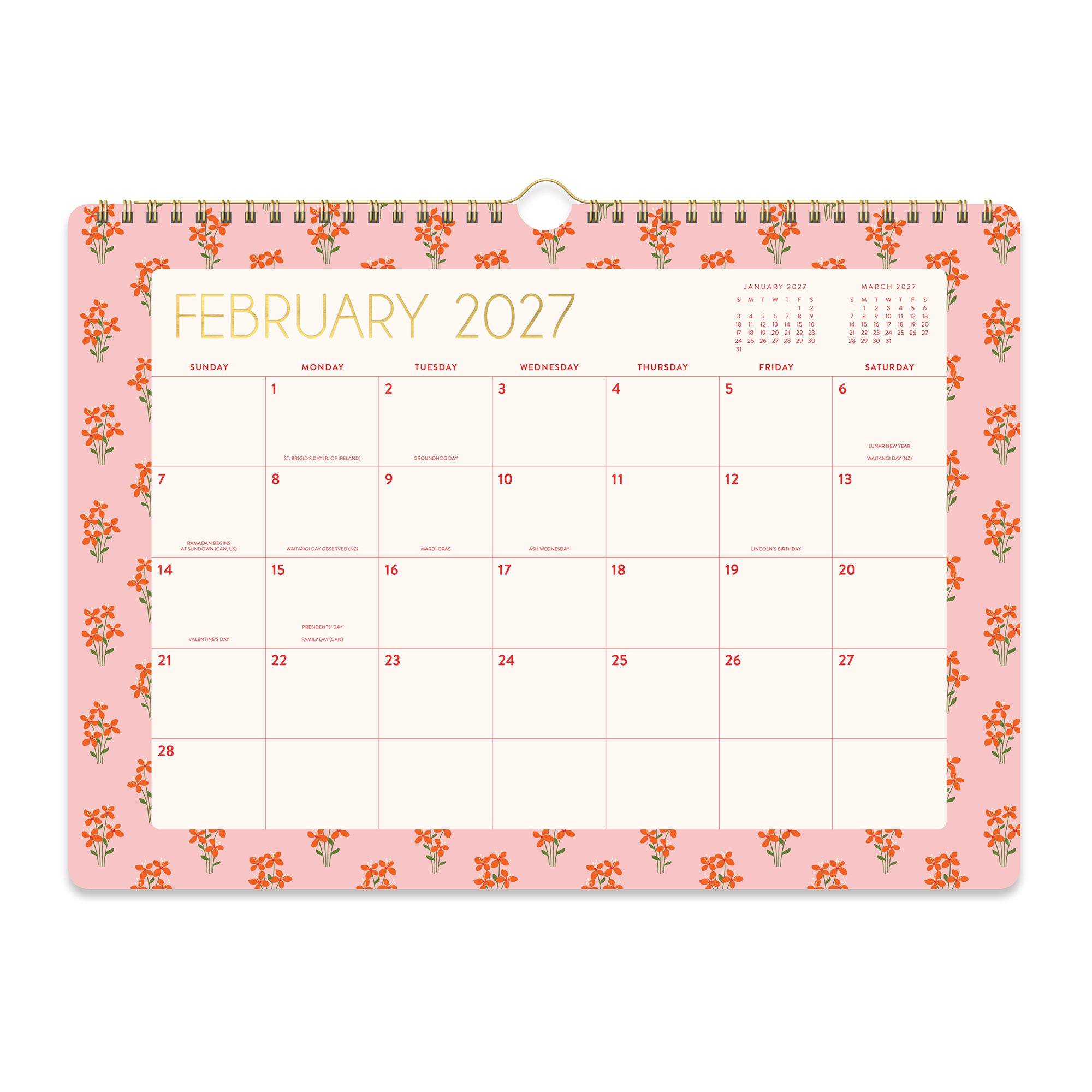 2027 Secret Garden Deluxe Wall Calendar