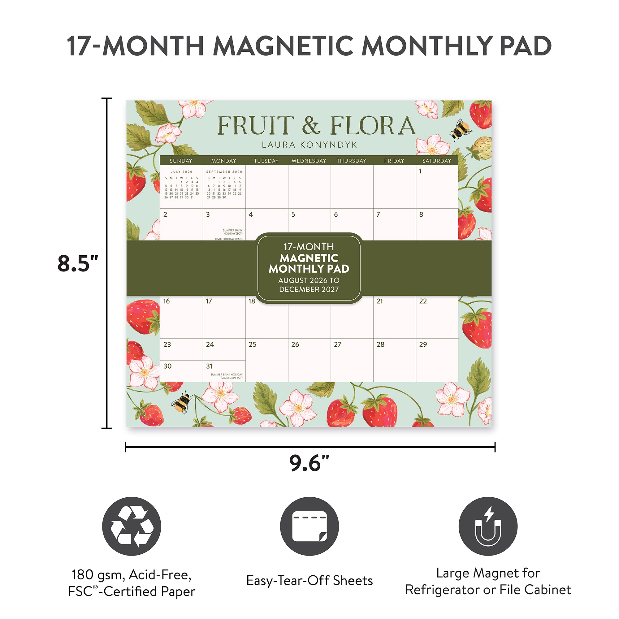 2027 Fruit &amp; Flora Magnetic Monthly Pad