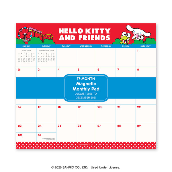 2027 Hello Kitty® and Friends Retro Magnetic Monthly Pad – Orange