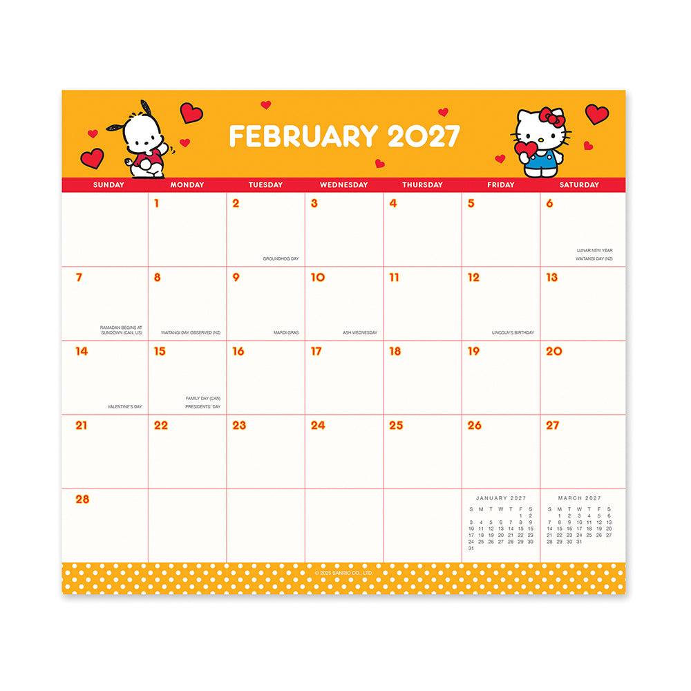 2027 Hello Kitty® and Friends Retro Magnetic Monthly Pad – Orange