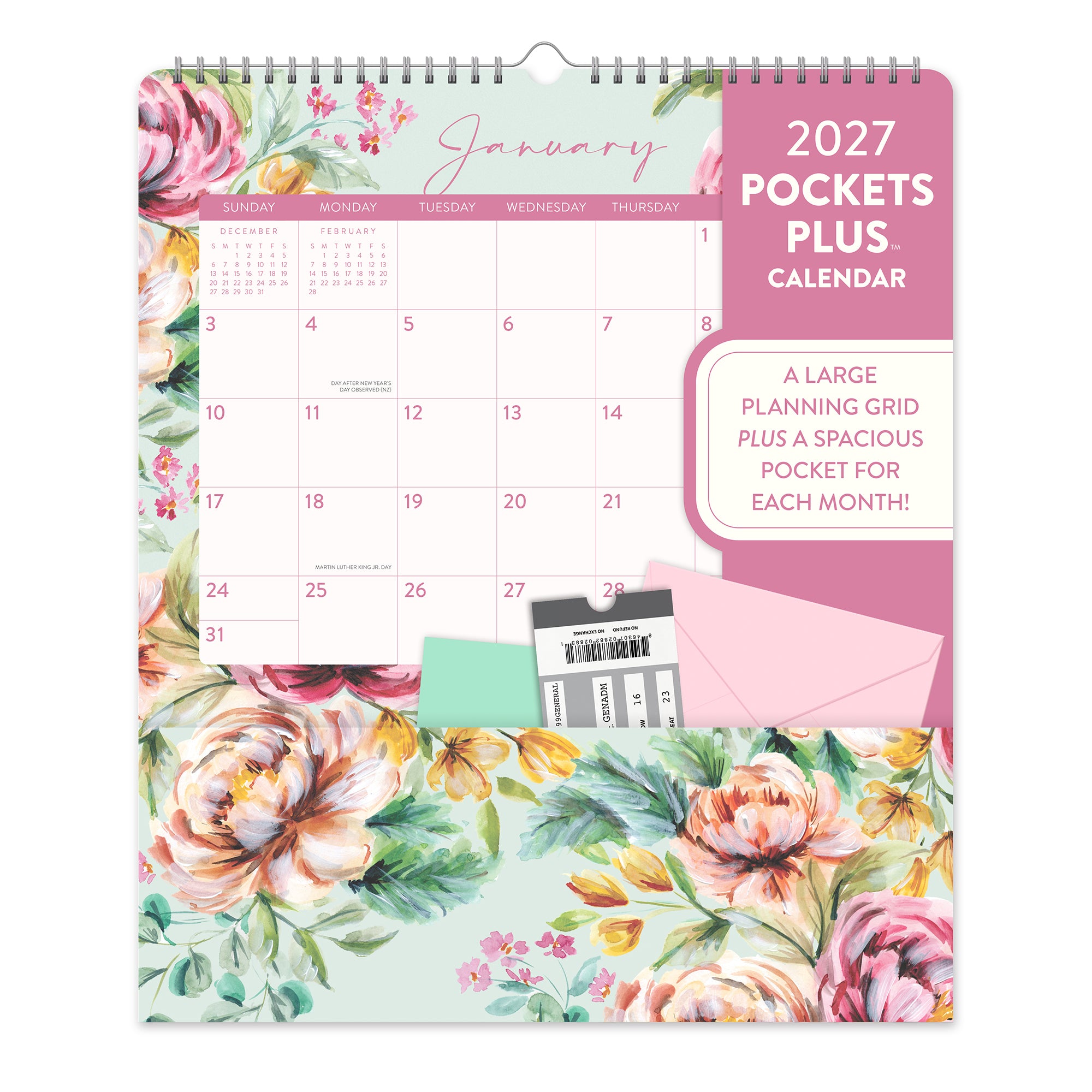 2027 Bella Flora Pockets Plus™ Wall Calendar