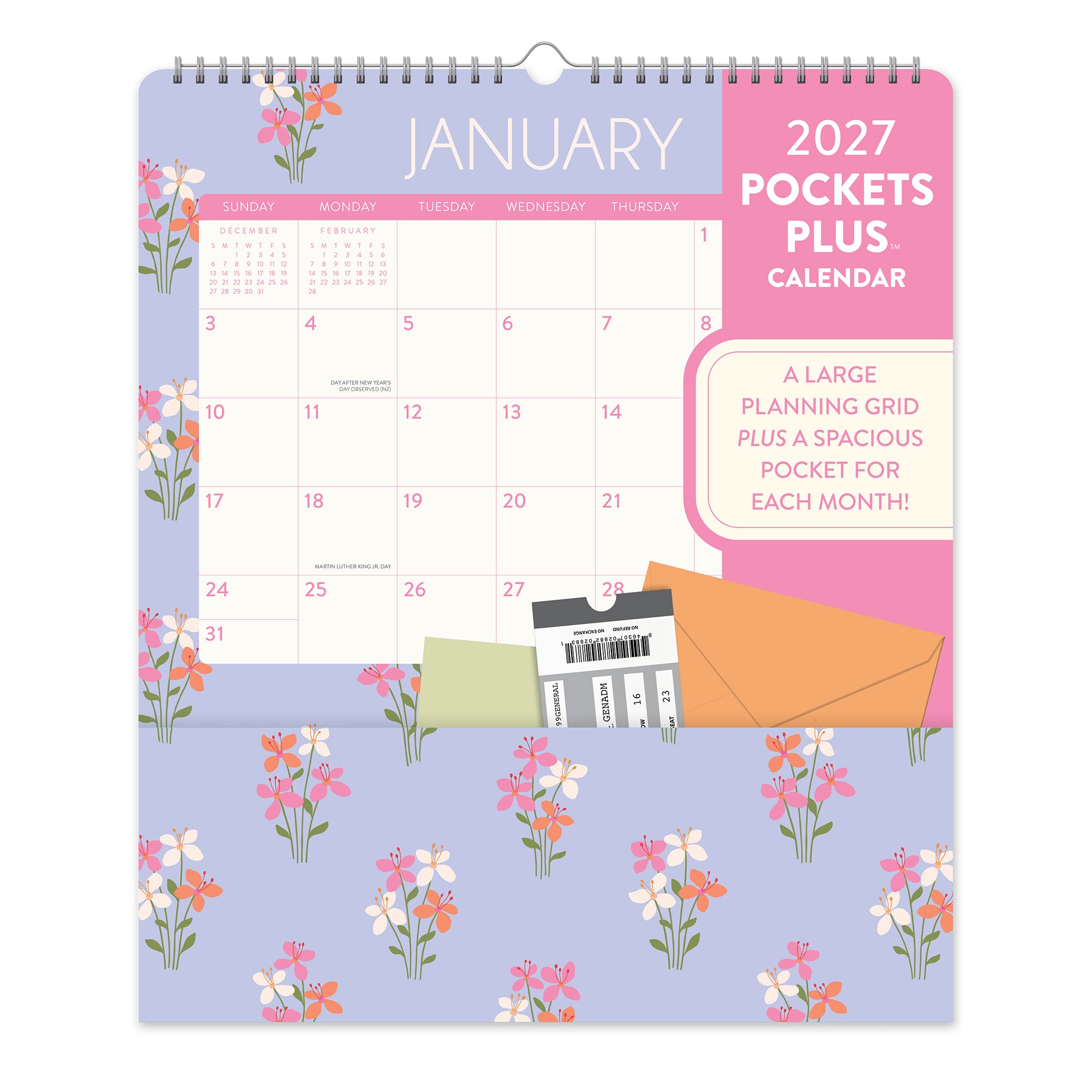 2027 Secret Garden Pockets Plus™ Wall Calendar