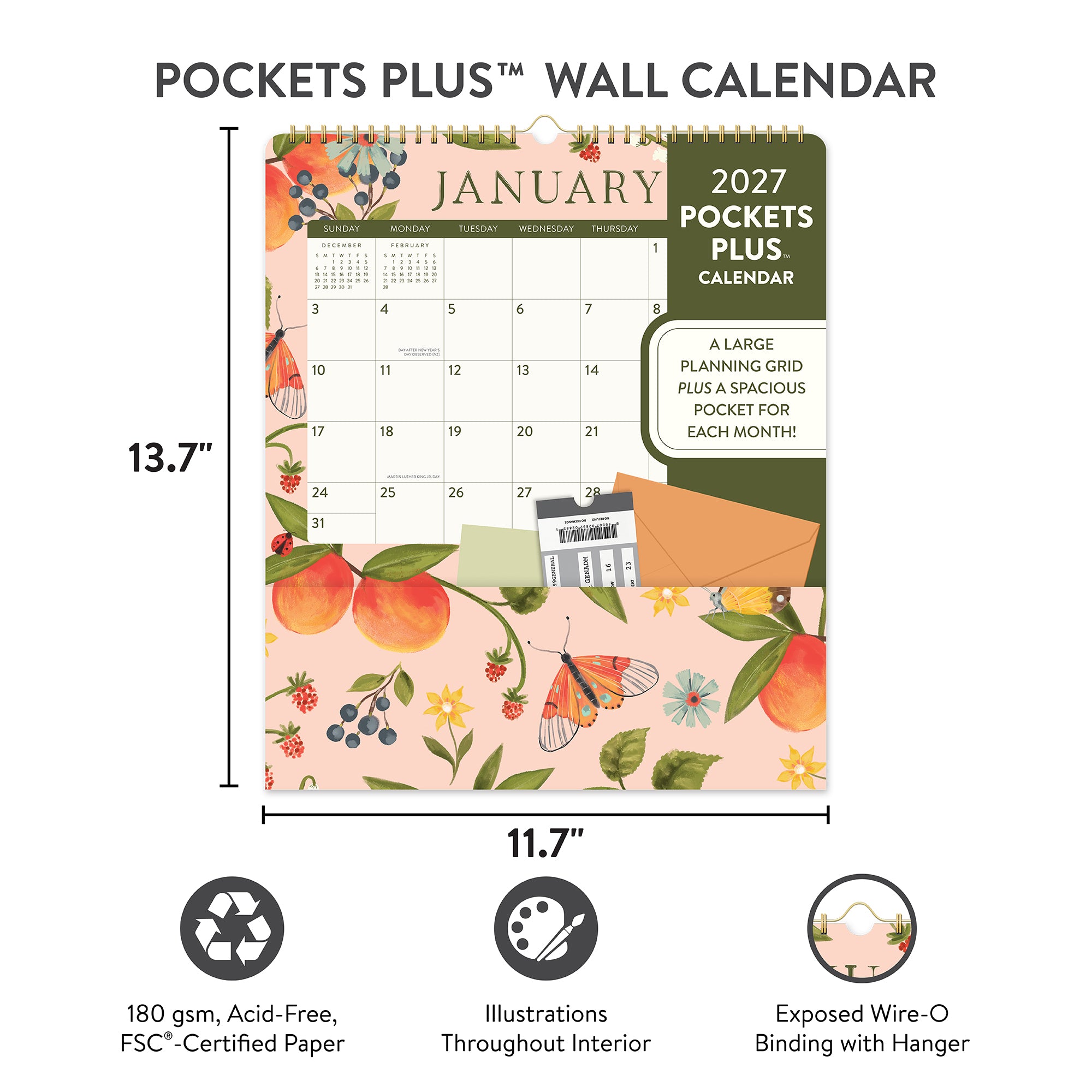 2027 Fruit &amp; Flora Pockets Plus™ Wall Calendar