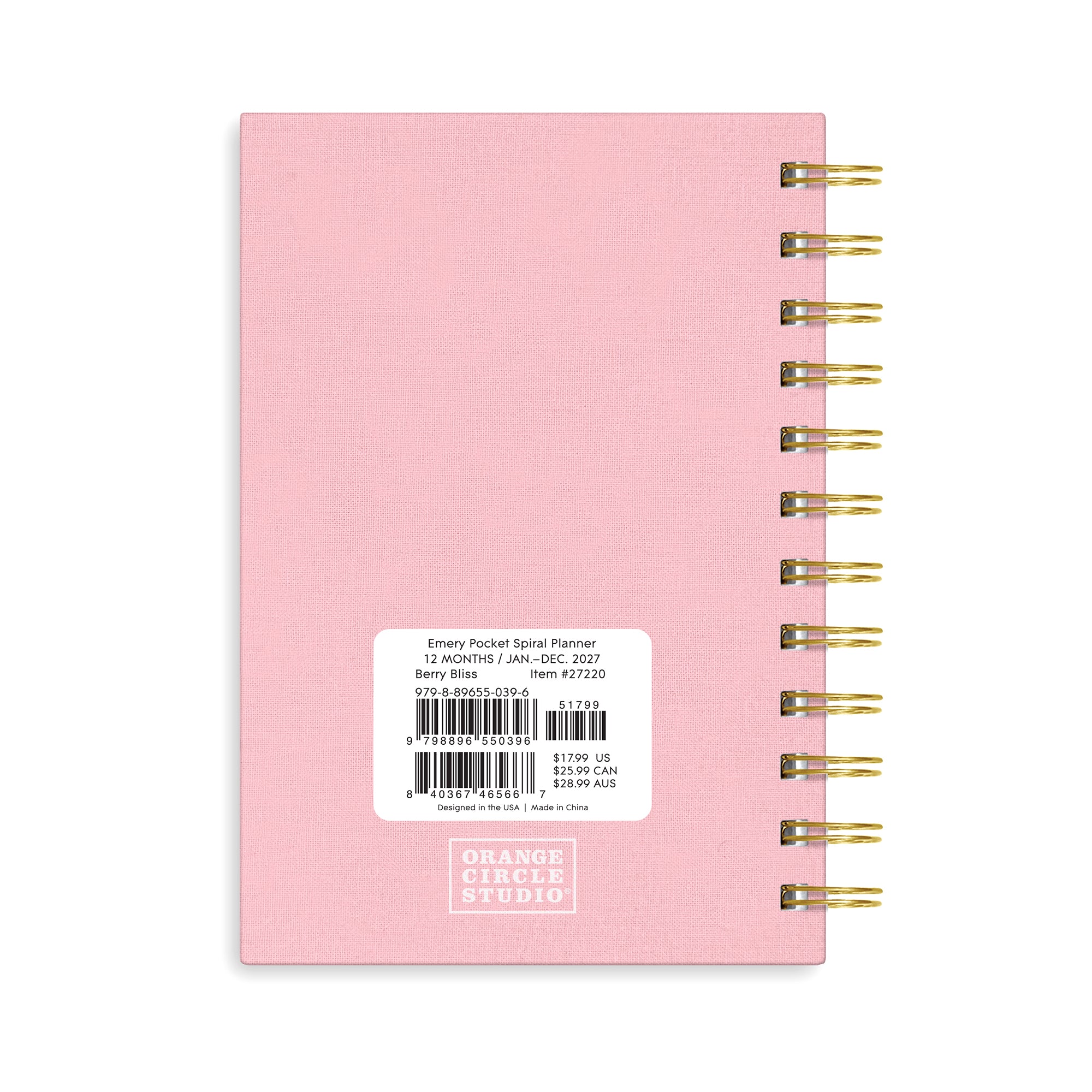 2027 Berry Bliss Emery Pocket Spiral Planner