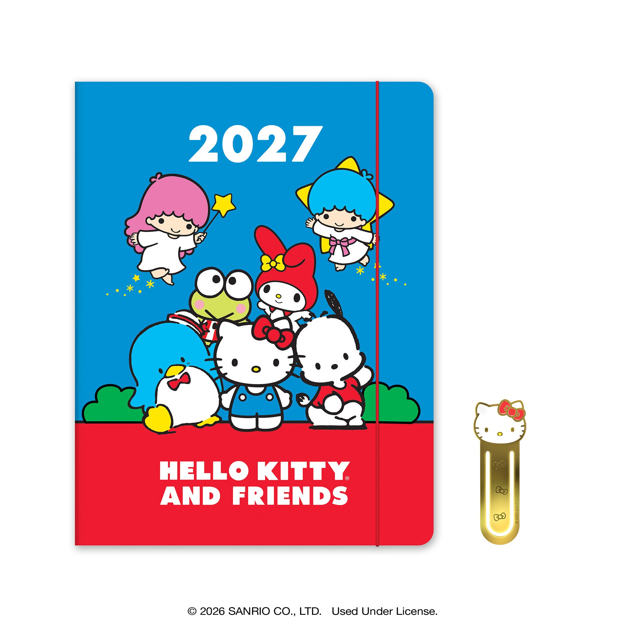 2027 Hello Kitty and Friends Retro Just Right Monthly Planner with Enamel Charm Bookmark