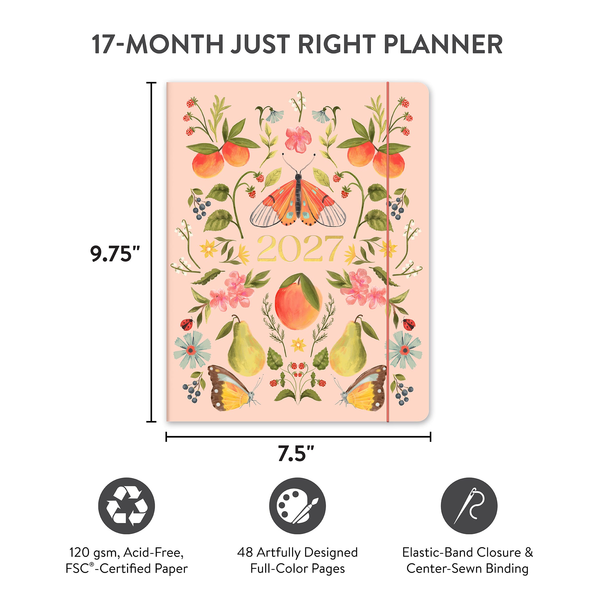 2027 Fruit &amp; Flora Just Right Monthly Planner