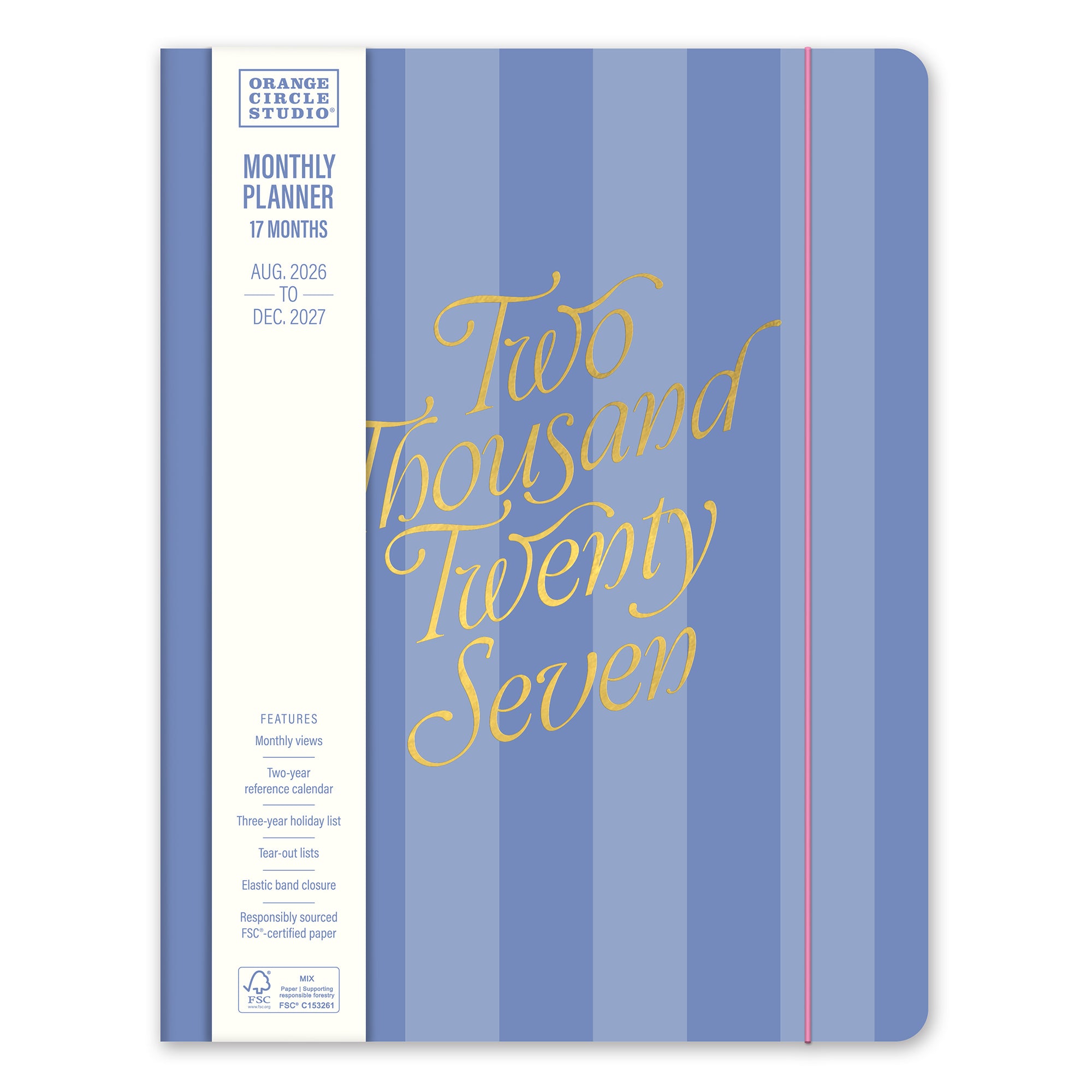 2027 Cabana Stripes Just Right Monthly Planner – Orange Circle Studio