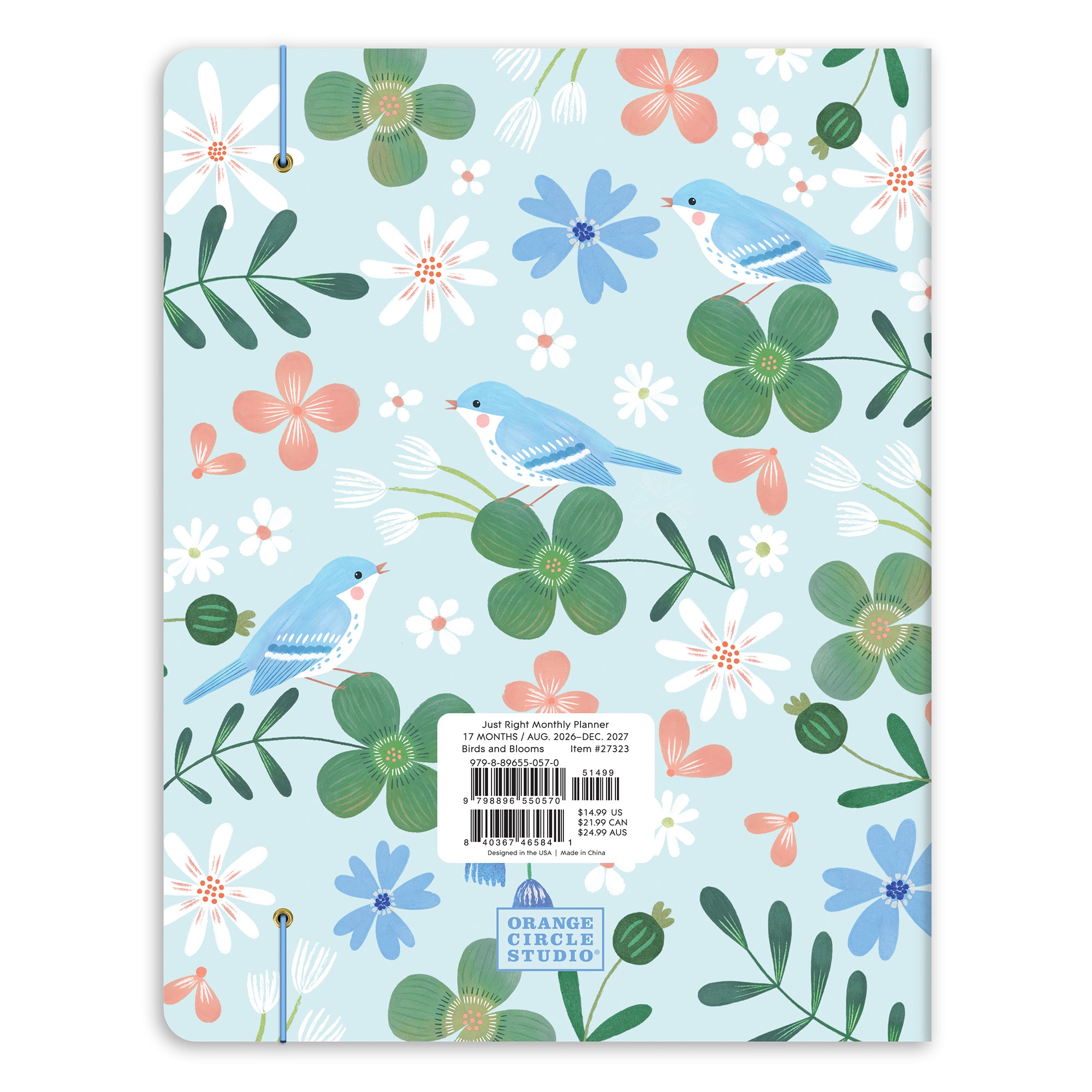 2027 Birds &amp; Blooms Just Right Monthly Planner
