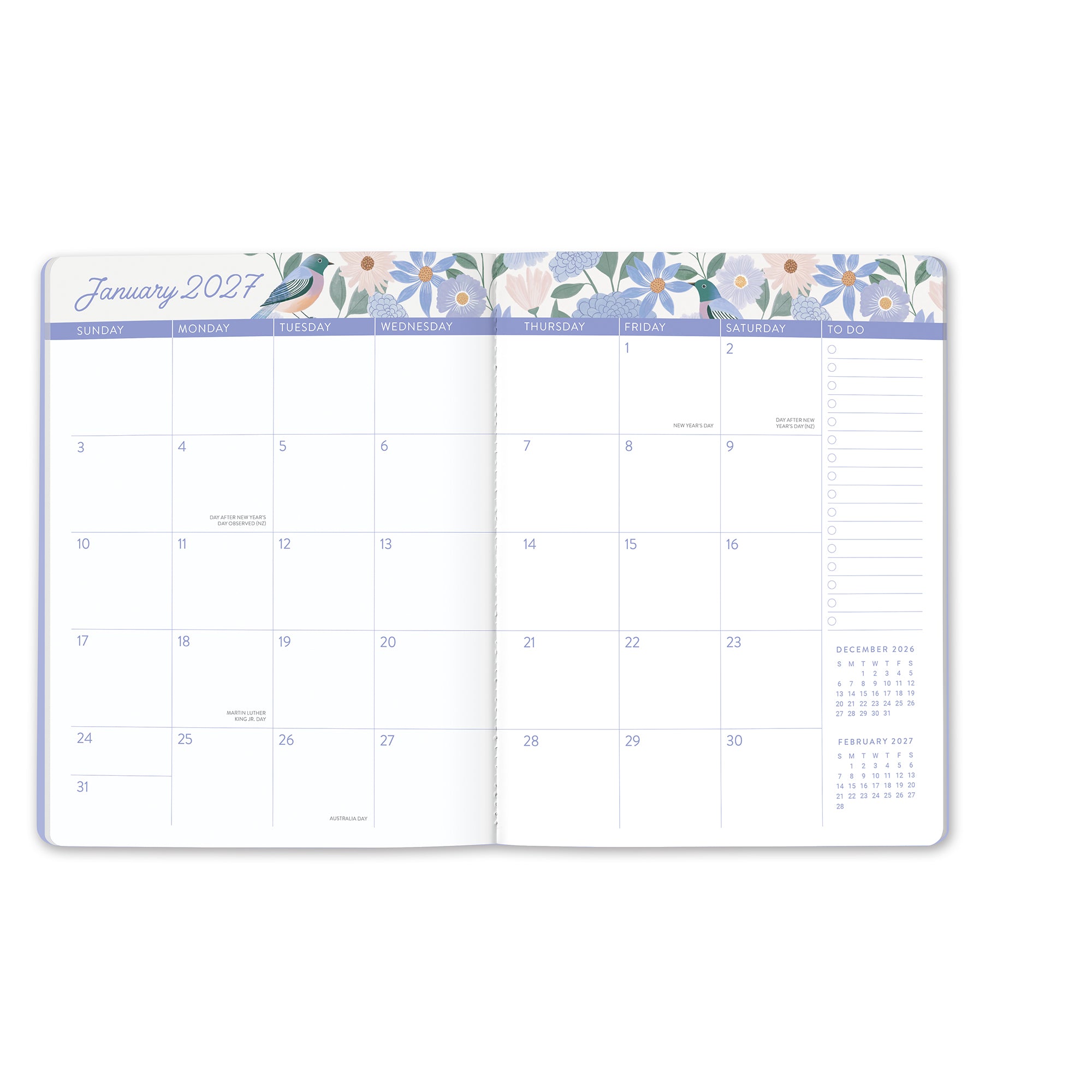 2027 Birds &amp; Blooms Just Right Monthly Planner