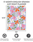 2027 Secret Garden English-Spanish Bilingual Just Right Monthly Planner