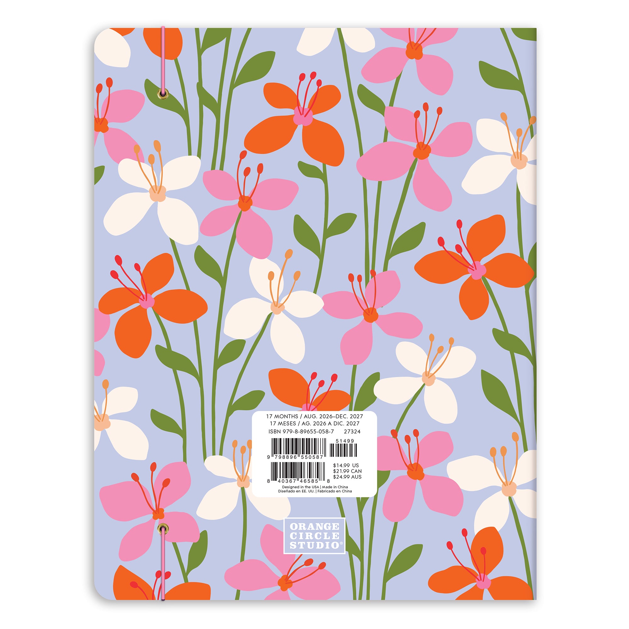2027 Secret Garden English-Spanish Bilingual Just Right Monthly Planner