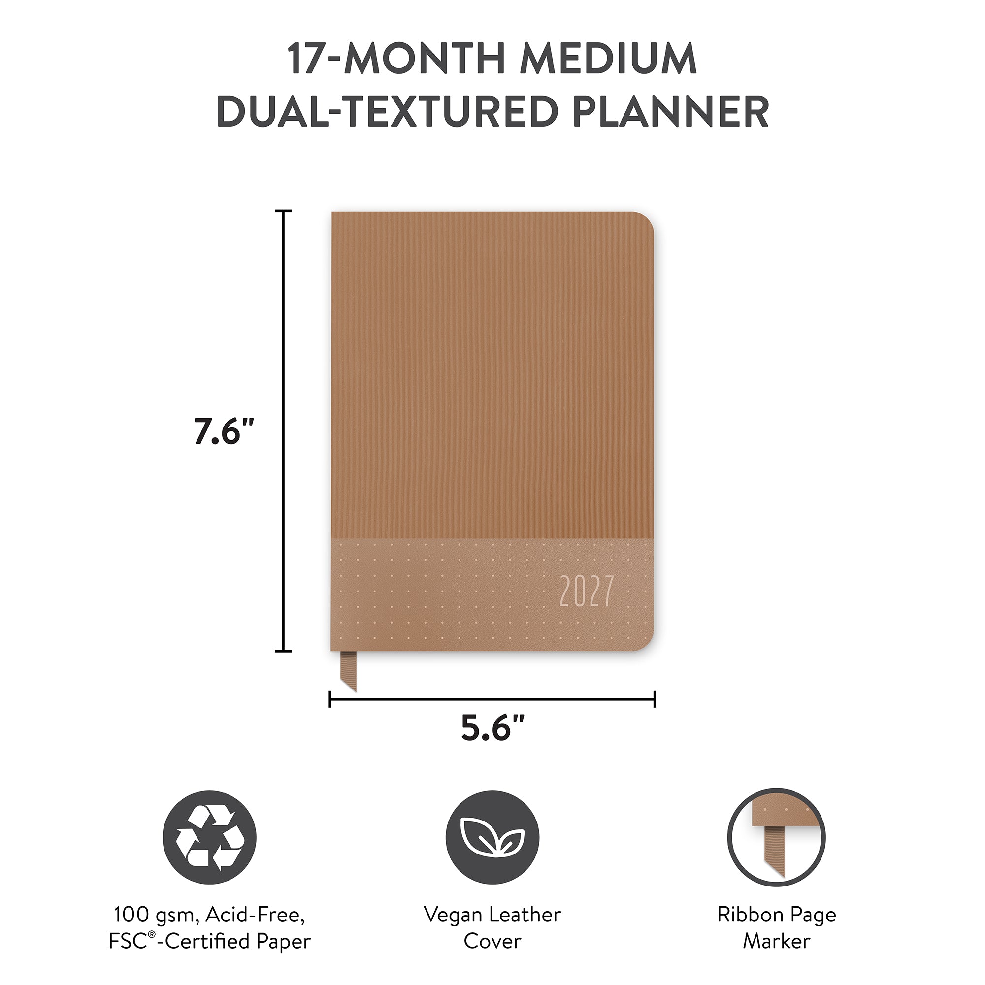 2027 Dots on Chai Medium Dual-Textured Planner