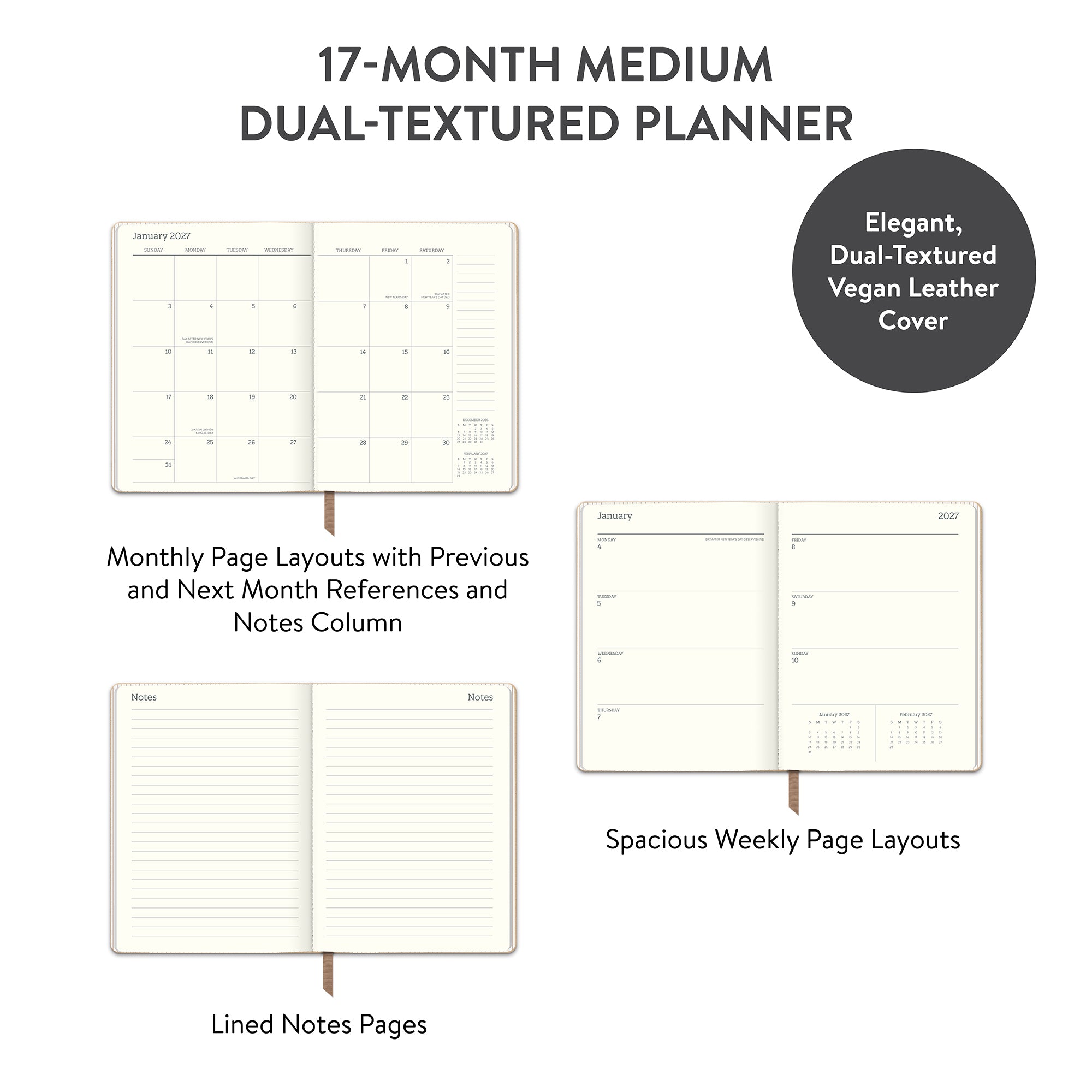 2027 Dots on Chai Medium Dual-Textured Planner