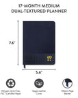 2027 Dots on Navy Medium Dual-Textured Planner