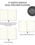 2027 Dots on Navy Medium Dual-Textured Planner