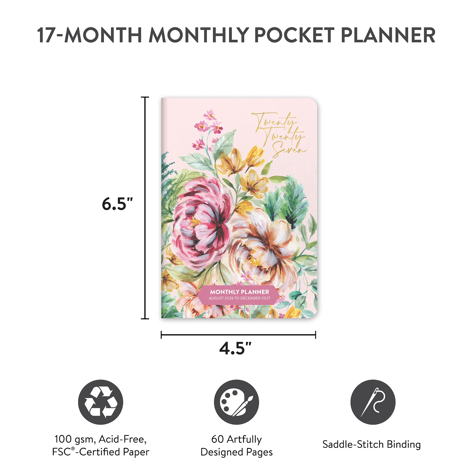 2027 Bella Flora Monthly Pocket Planner