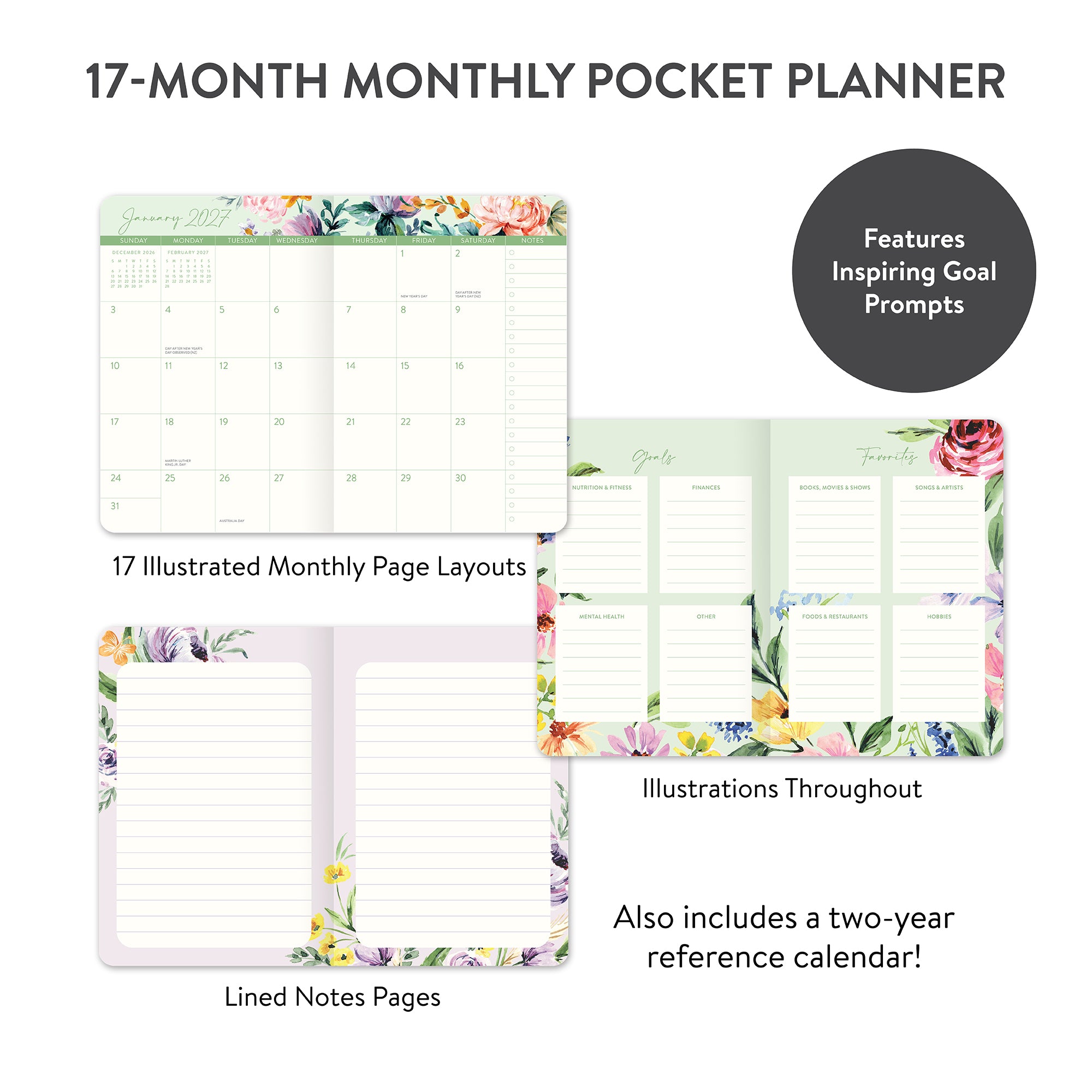 2027 Bella Flora Monthly Pocket Planner