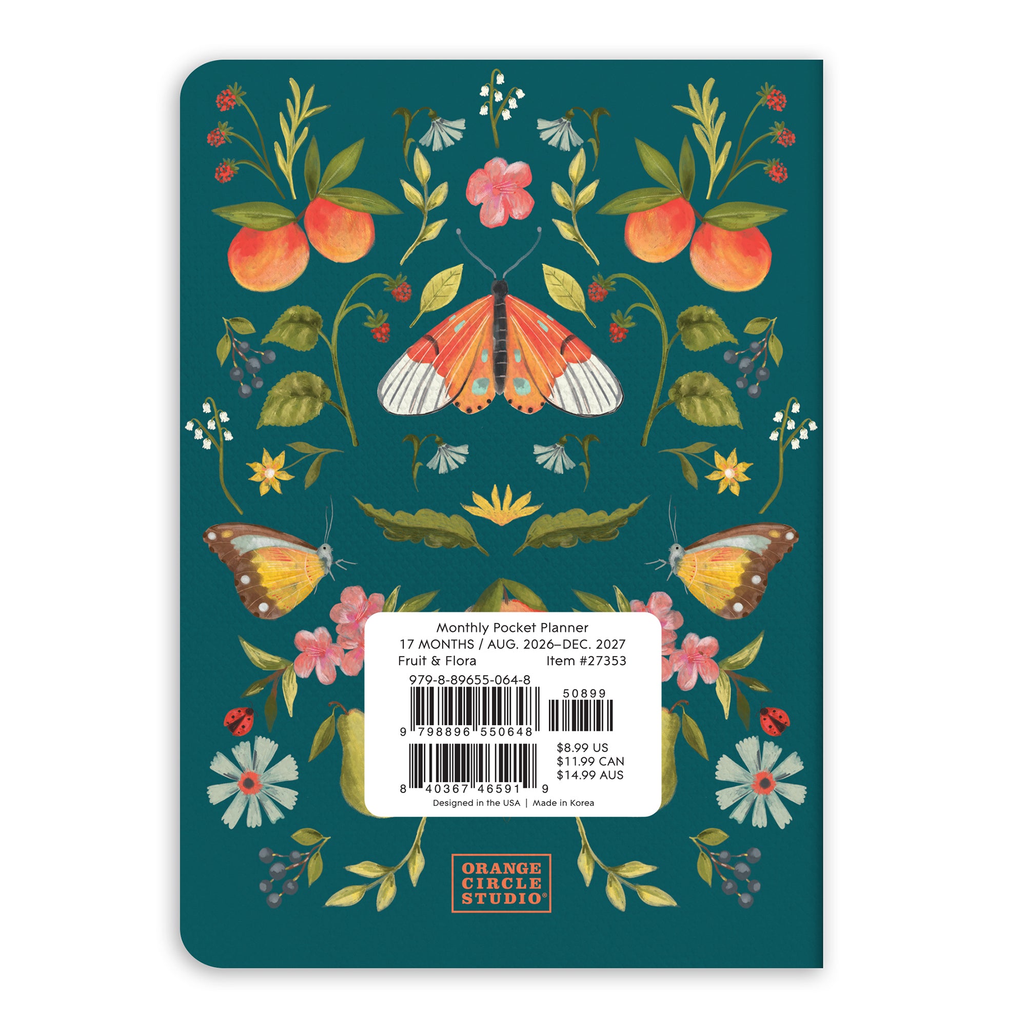 2027 Fruit &amp; Flora Monthly Pocket Planner