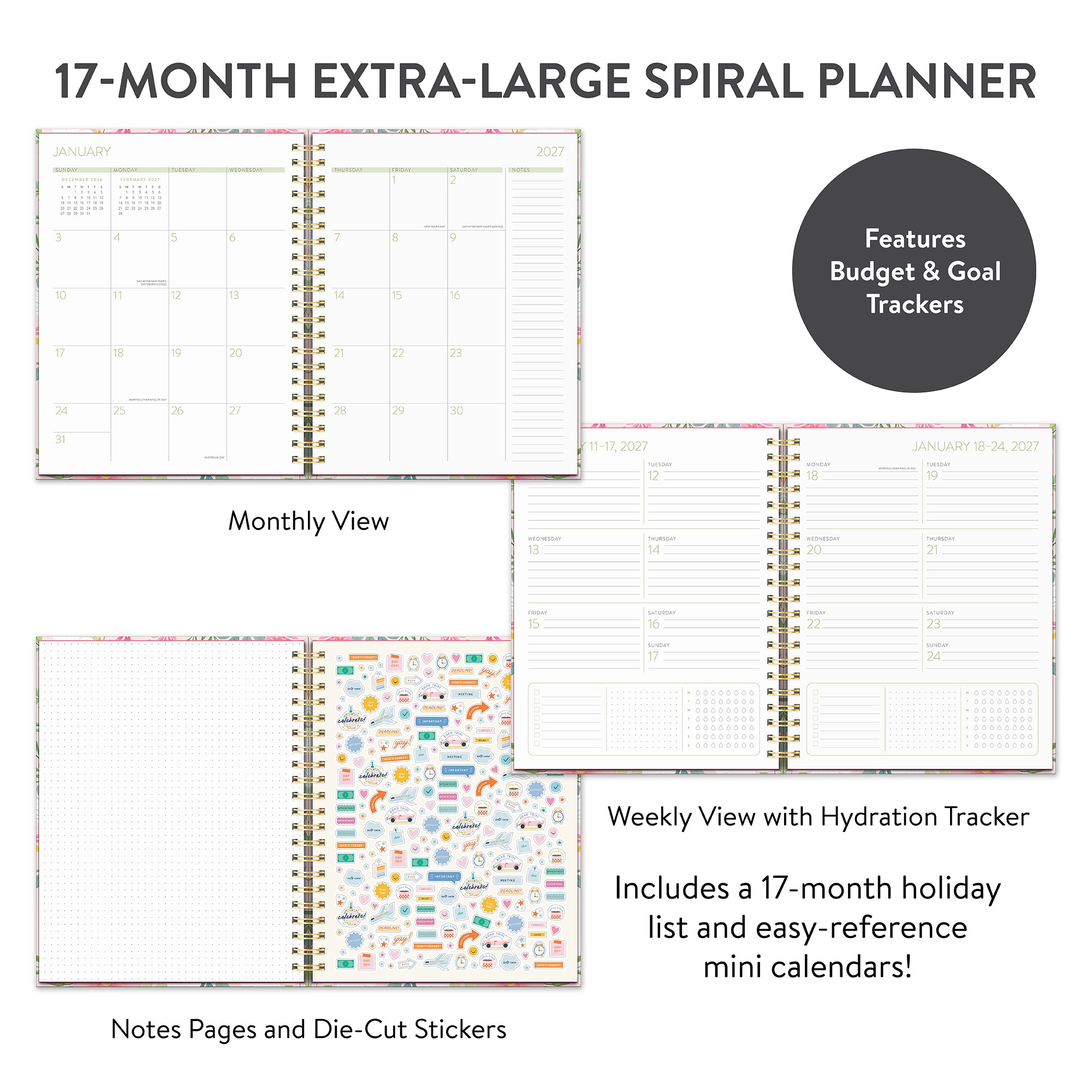 2027 Birds &amp; Blooms Extra-Large Spiral Planner