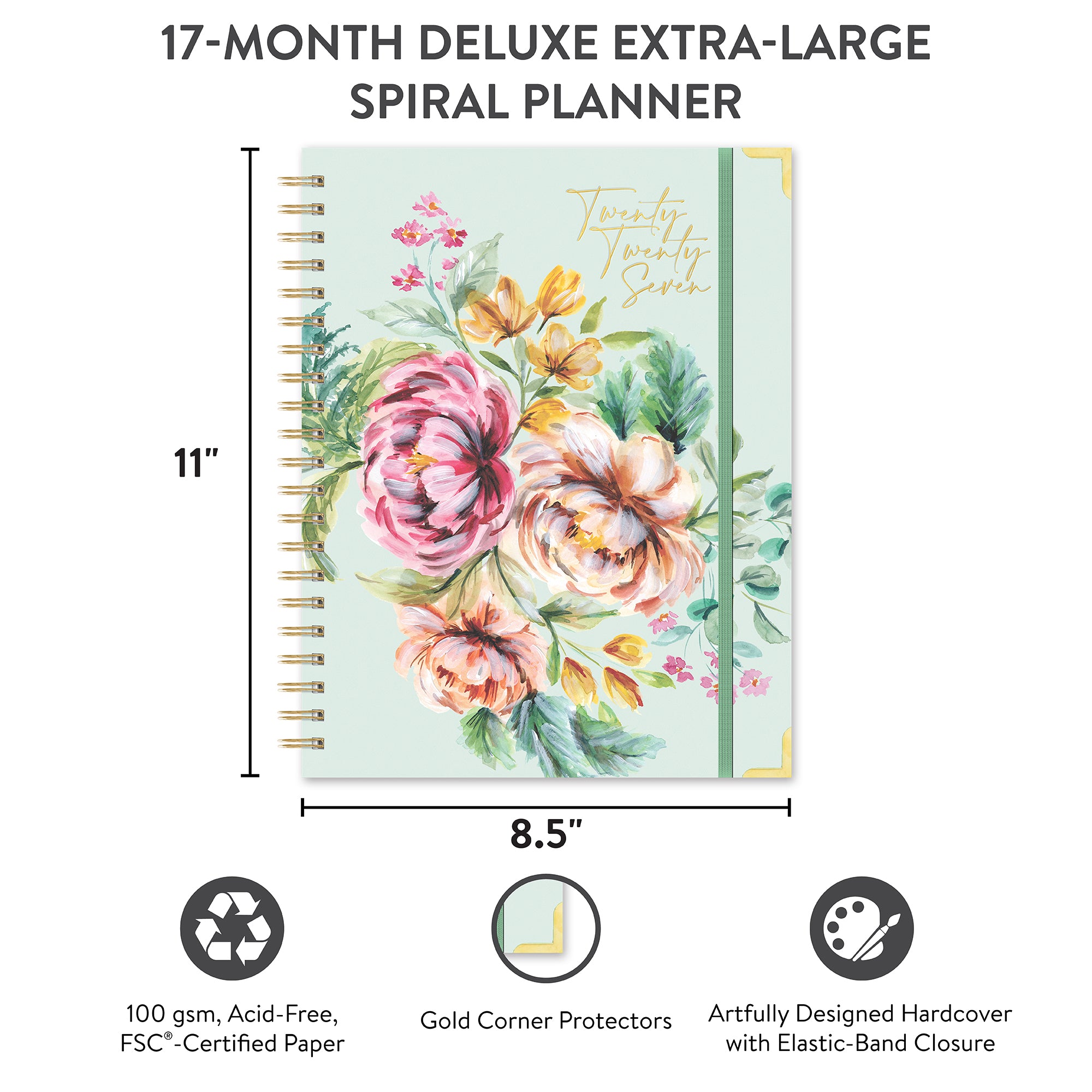 2027 Bella Flora Deluxe Extra-Large Spiral Planner