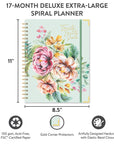 2027 Bella Flora Deluxe Extra-Large Spiral Planner